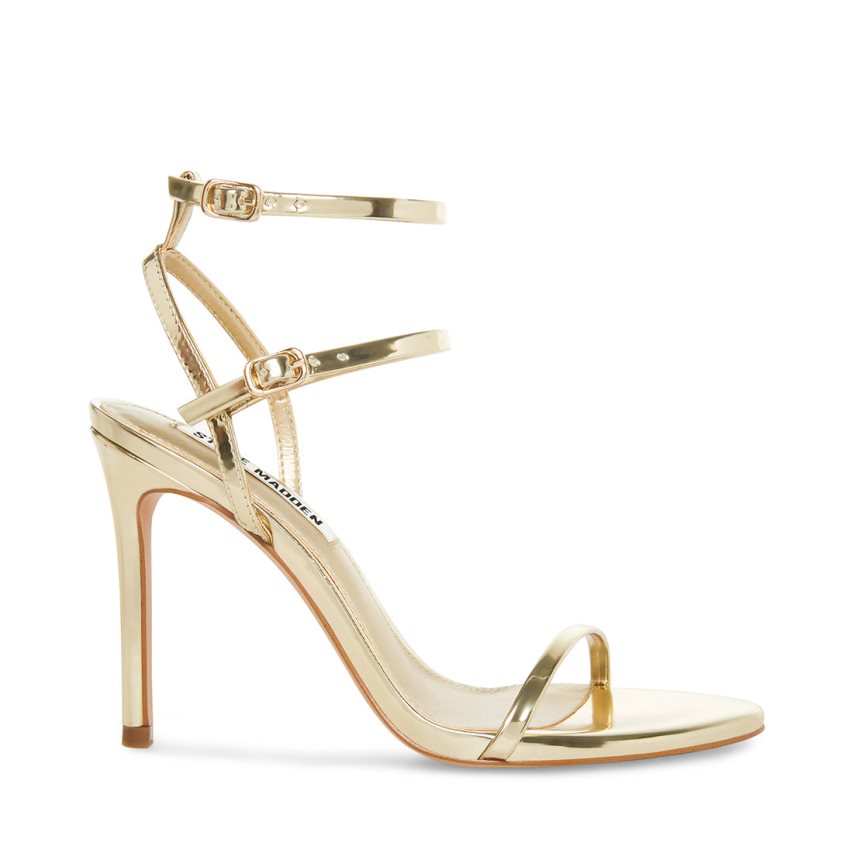 Gold Steve Madden Theresa Champagne Women\'s Heels Sandals | PH 5036OMQ